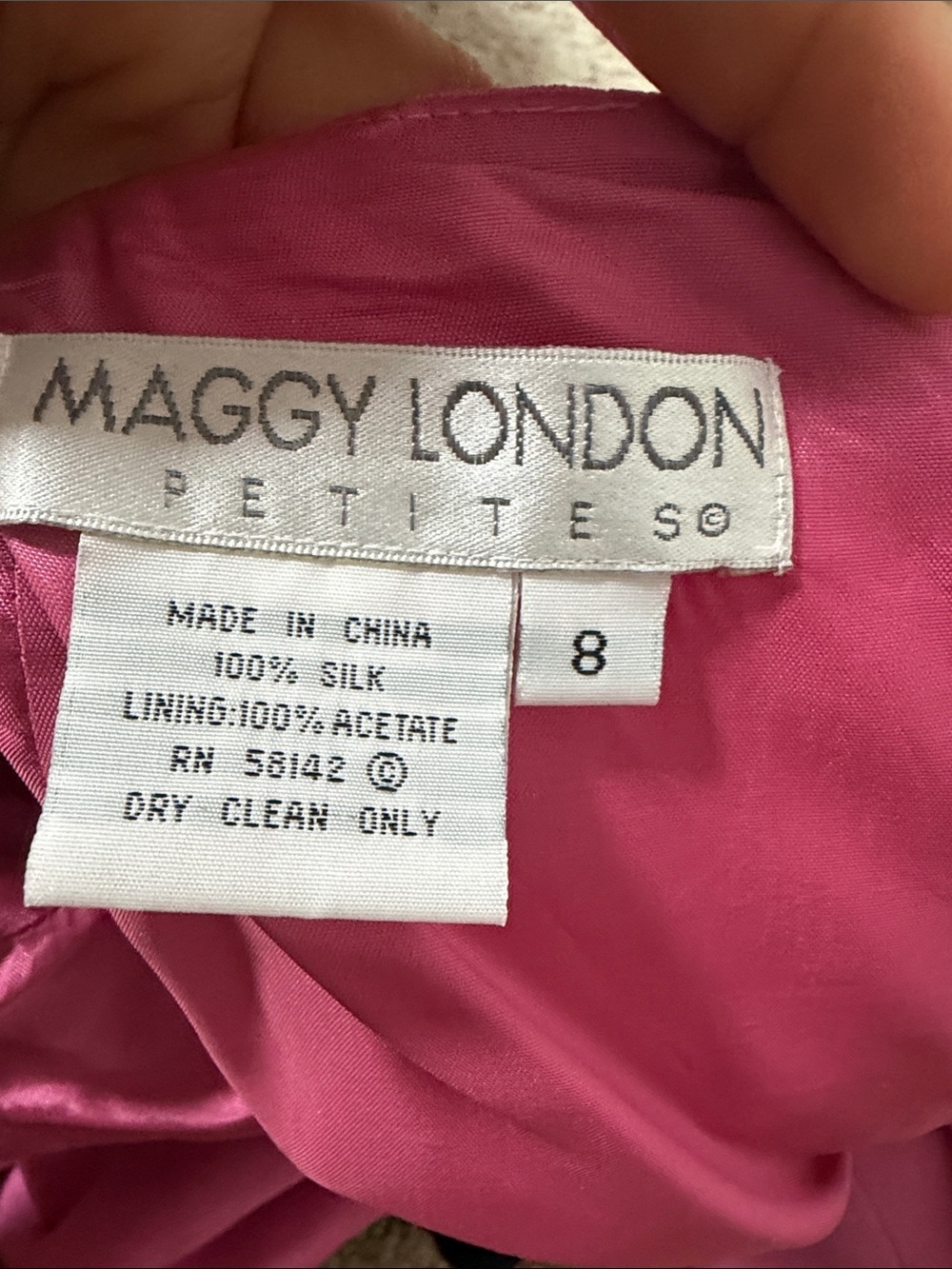 Maggy London silk Fuchsia  Two-Piece Skirt and blazer Set size 8 - Picture 4 of 8